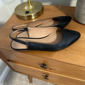 Madewell black sling back flats